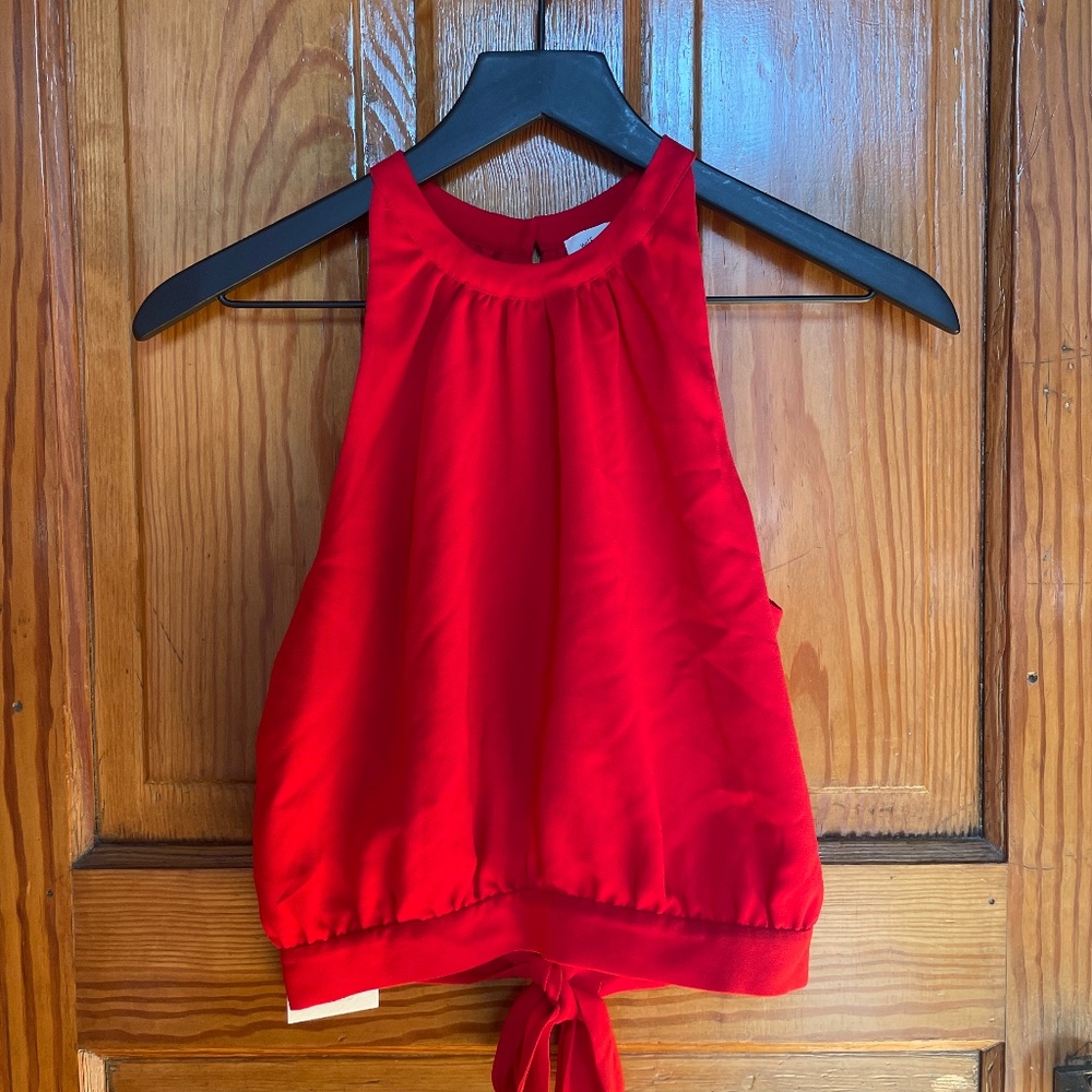 Aritzia Wilfred Red Halter with Open Back Size XS NWT